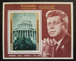 Potovn znmka Manma 1971 Prezident Kennedy a Bl dm Mi# Block 159