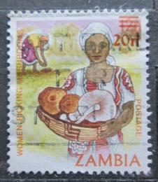 Potovn znmka Zambie 1985 ena s houbami petisk Mi# A 340
