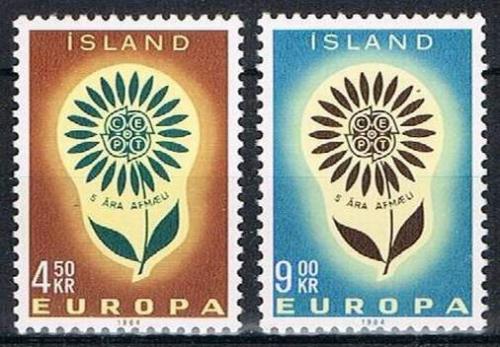 Potovn znmky Island 1964 Evropa CEPT Mi# 385-86