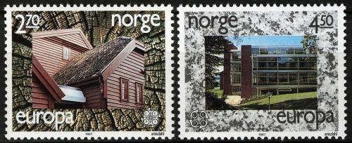 Potovn znmky Norsko 1987 Evropa CEPT, modern architektura Mi# 965-66