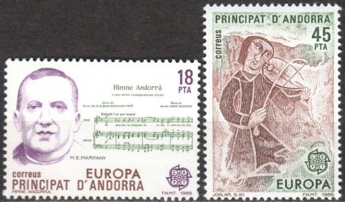 Potovn znmky Andorra p. 1985 Evropa CEPT, rok hudby Mi# 181-82