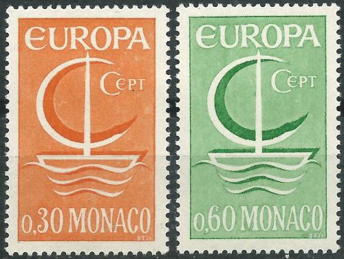 Potovn znmky Monako 1966 Evropa CEPT Mi# 835-36