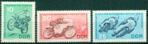 Potovn znmky DDR 1963 Motocyklov zvody Mi# 972-74 Kat 4.50