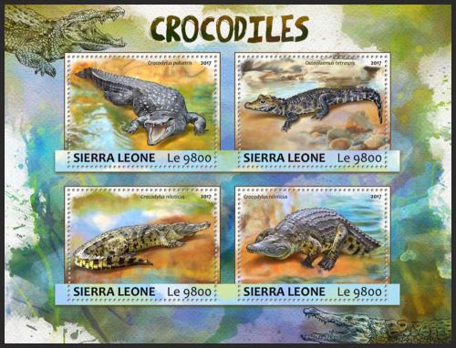 Potovn znmky Sierra Leone 2017 Krokodli Mi# 8265-68 Kat 11