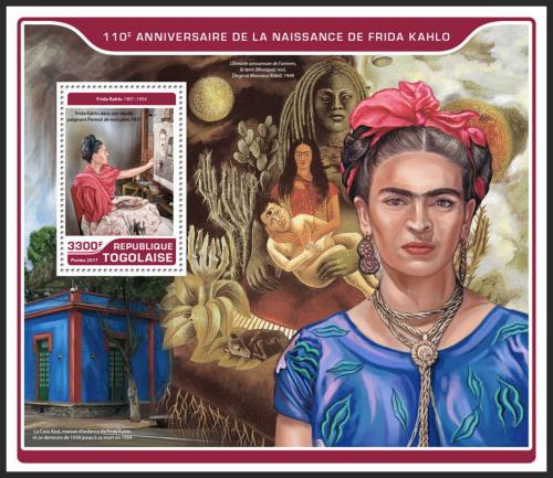Potovn znmka Togo 2017 Umn, Frida Kahlo Mi# Block 1434 Kat 13