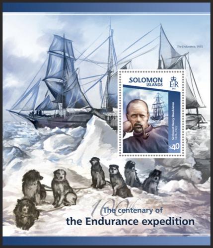 Potovn znmka alamounovy ostrovy 2015 Shackletonova expedice Mi# Block 389 14