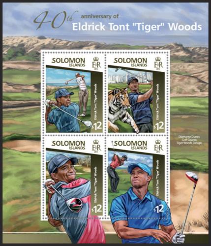 Potovn znmky alamounovy ostrovy 2015 Tiger Woods, golf Mi# 3062-65 Kat 17