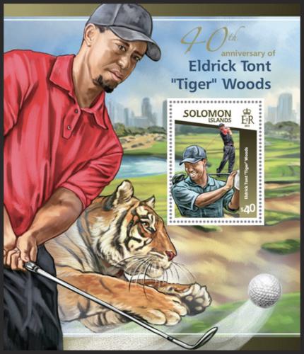 Potovn znmka alamounovy ostrovy 2015 Tiger Woods, golf Mi# Block 394 Kat 14