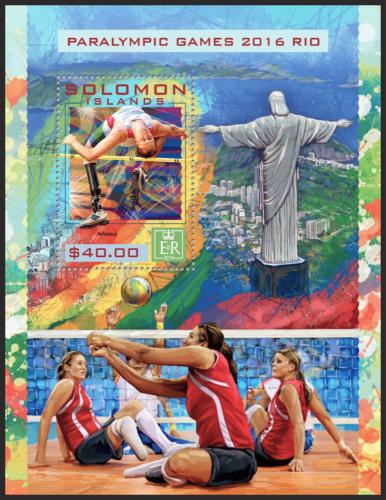 Potovn znmka alamounovy ostrovy 2016 Paralympida Rio Mi# Block 564 Kat 12 
