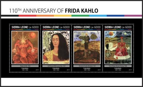 Potovn znmky Sierra Leone 2017 Umn, Frida Kahlo Mi# 8100-03