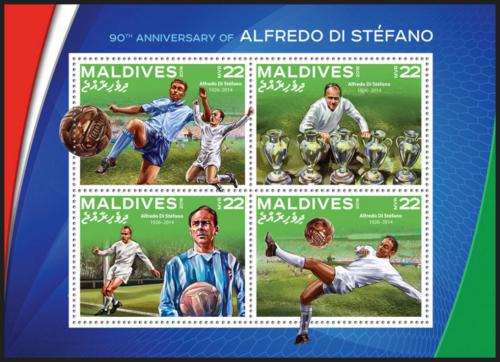 Potovn znmky Maledivy 2016 Alfredo Di Stfano, fotbal Mi# 6389-92 Kat 11