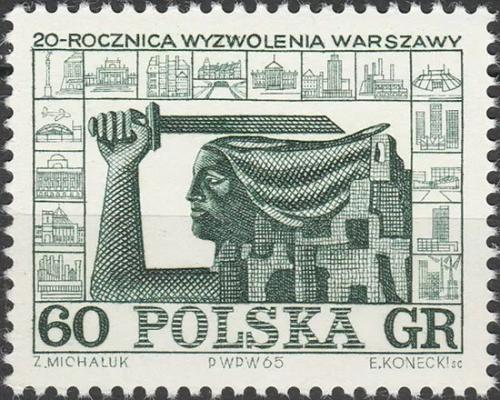 Potovn znmka Polsko 1965 Osvobozen Varavy, 20. vro Mi# 1561