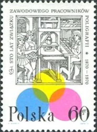 Potovn znmka Polsko 1970 Odbory tiska, 100. vro Mi# 1987