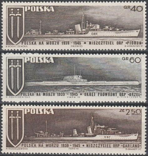 Potovn znmky Polsko 1970 Vlen lod Mi# 2029-31