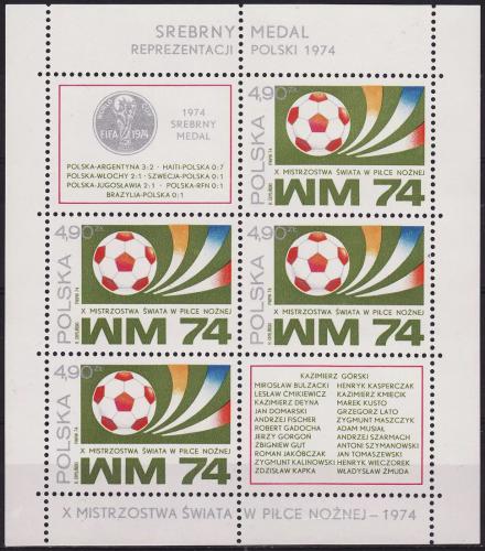 Potovn znmky Polsko 1974 MS ve fotbale Mi# Block 60 Kat 6 - zvtit obrzek