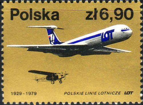 Potovn znmka Polsko 1979 Letadlo lljuin Il-62M Mi# 2602