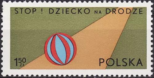 Potovn znmka Polsko 1977 Pozor Dti na silnici Mi# 2486 - zvtit obrzek