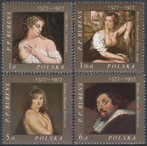 Potovn znmky Polsko 1977 Umn, Peter Paul Rubens Mi# 2497-2500