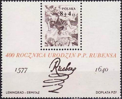 Potovn znmka Polsko 1977 Umn, Peter Paul Rubens Mi# Block 67