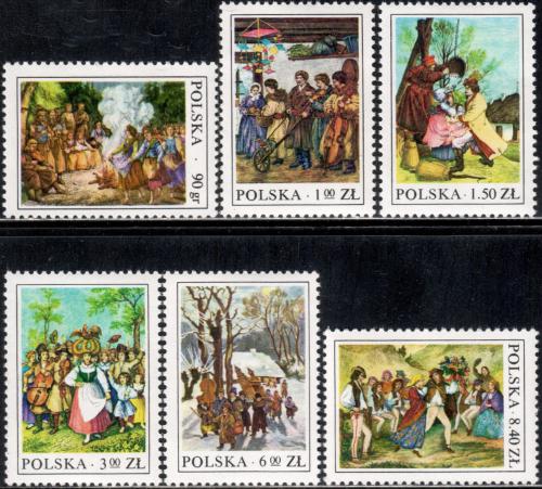 Potovn znmky Polsko 1977 Lidov zvyky Mi# 2509-14