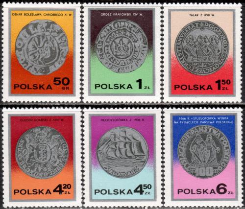 Potovn znmky Polsko 1977 Mince Mi# 2525-30