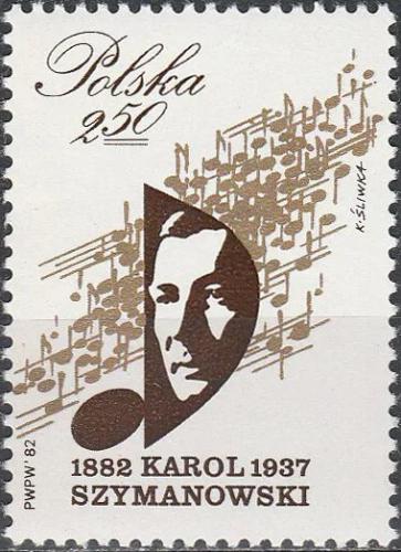 Potovn znmka Polsko 1982 Karol Szymanowski, pianista a skladatel Mi# 2805