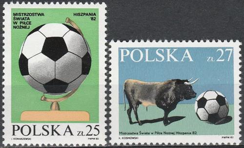 Potovn znmky Polsko 1982 MS ve fotbale Mi# 2812-13
