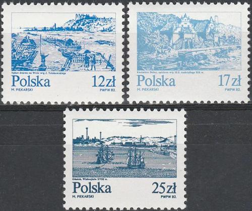 Potovn znmky Polsko 1982 eka Visla Mi# 2833-35