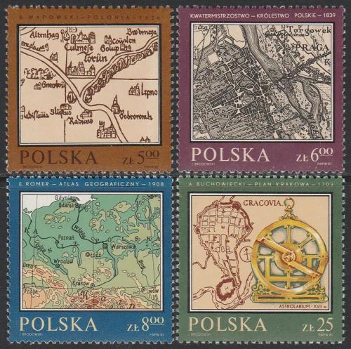 Potovn znmky Polsko 1982 Historick mapy Mi# 2844-47