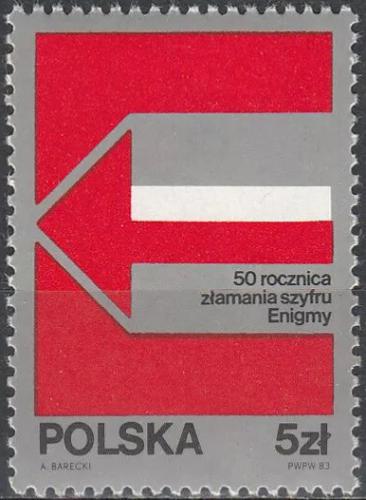 Potovn znmka Polsko 1983 Rozklovn kdu Enigma, 50. vro Mi# 2875