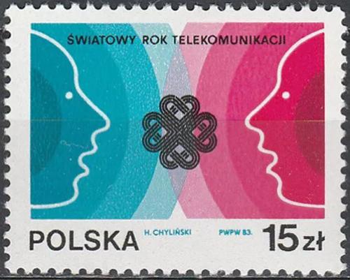Potovn znmka Polsko 1983 Svtov rok komunikace Mi# 2887