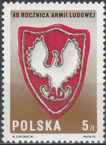Potovn znmka Polsko 1983 Lidov armda, 40. vro Mi# 2897