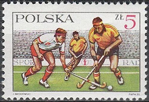 Potovn znmka Polsko 1985 Pozemn hokej Mi# 2990