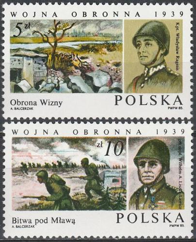 Potovn znmky Polsko 1985 Druh svtov vlka Mi# 2991-92