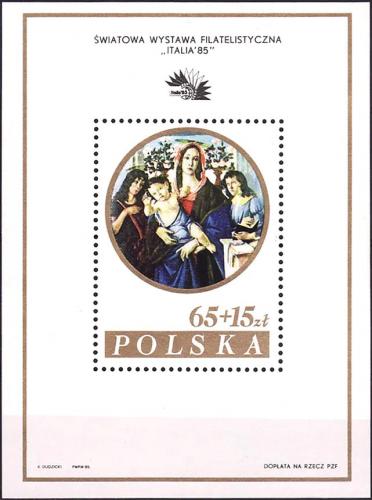 Potovn znmka Polsko 1985 Umn, Sandro Botticelli Mi# Block 96 I