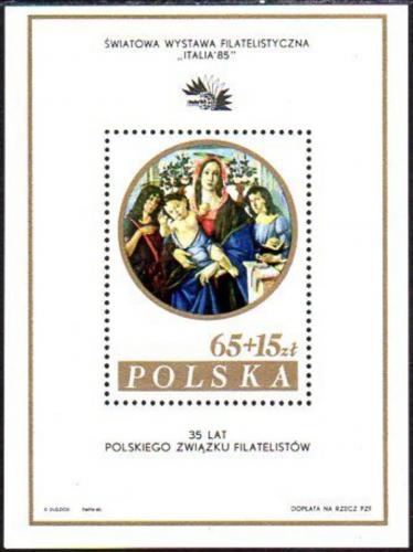 Potovn znmka Polsko 1985 Umn, Sandro Botticelli Mi# Block 96 II Kat 5