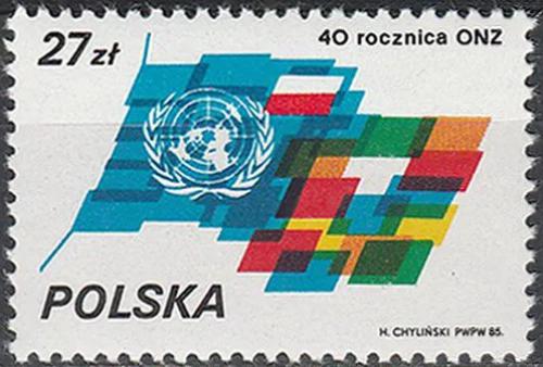 Potovn znmka Polsko 1985 OSN, 40. vro Mi# 3004