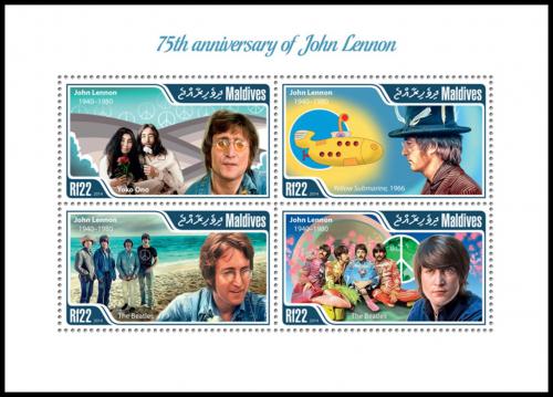 Potovn znmky Maledivy 2015 The Beatles, John Lennon Mi# 5574-77 Kat 11