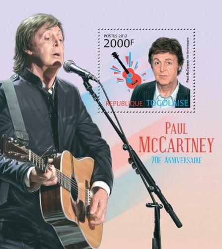 Potovn znmka Togo 2012 Paul McCartney, The Beatles Mi# Block 726 Kat 8