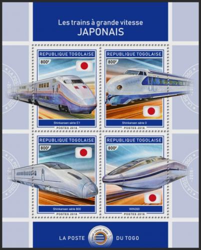 Potovn znmky Togo 2018 Modern japonsk lokomotivy Mi# 9242-45 Kat 13