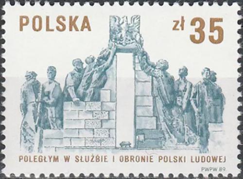 Potovn znmka Polsko 1989 Pamtnk padlm milicionmi Mi# 3211