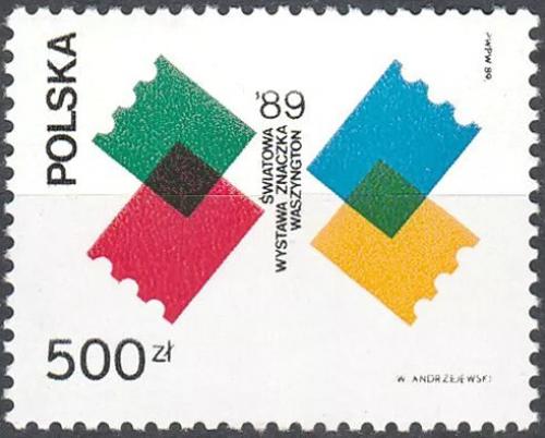Potovn znmka Polsko 1989 Vstava WORLD STAMP EXPO 89, Washington Mi# 3229 A