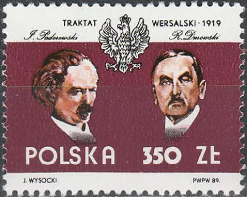 Potovn znmka Polsko 1989 Versaillesk smlouva, 70. vro Mi# 3231