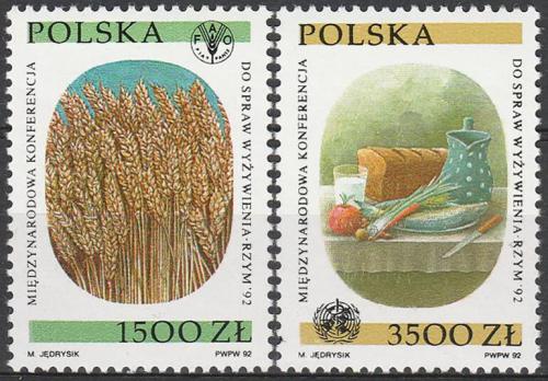 Potovn znmky Polsko 1992 Potravinsk konference v m Mi# 3417-18 - zvtit obrzek