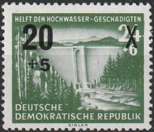 Potovn znmka DDR 1955 Pomoc pi povodnch Mi# 449