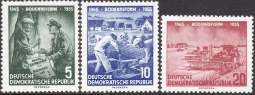Potovn znmky DDR 1955 Pozemkov reforma, 10. vro Mi# 481-83 Kat 9 - zvtit obrzek