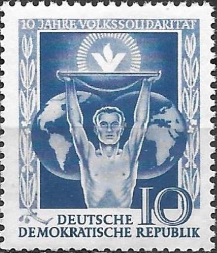 Potovn znmka DDR 1955 Lidov solidarita Mi# 484 - zvtit obrzek