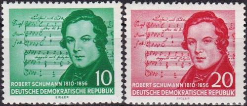 Potovn znmky DDR 1956 Robert Schumann, skladatel Mi# 528-29