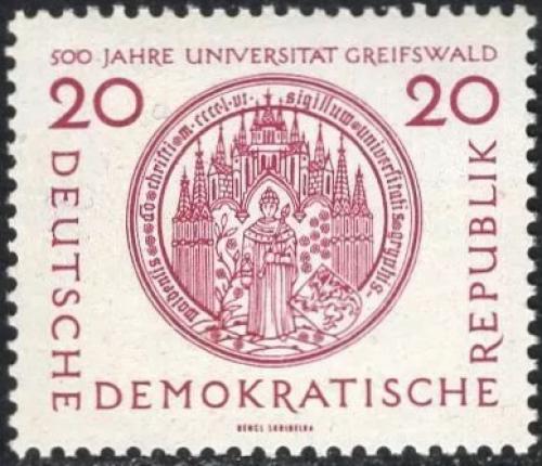 Potovn znmka DDR 1956 Univerzita Greifswald, 500. vro Mi# 543