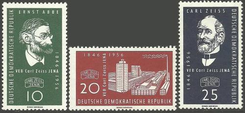 Potovn znmky DDR 1956 Carl-Zeiss-Werke v Jen Mi# 545-47